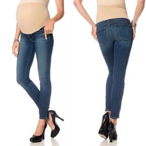 NWT Paige Maternity Verdugo Ankle Jeans Mid Rise Skinny Sz 28 Blue